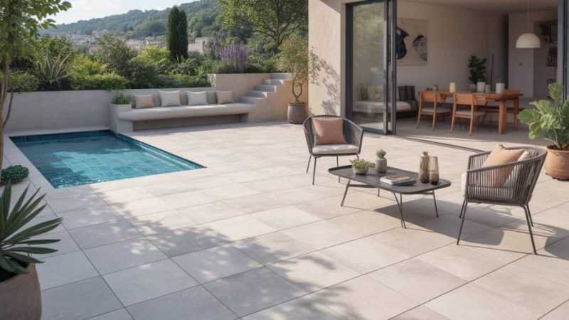 Terrasse contemporaine : comment choisir un carrelage extérieur antidérapant et esthétique pour prolonger votre espace intérieur