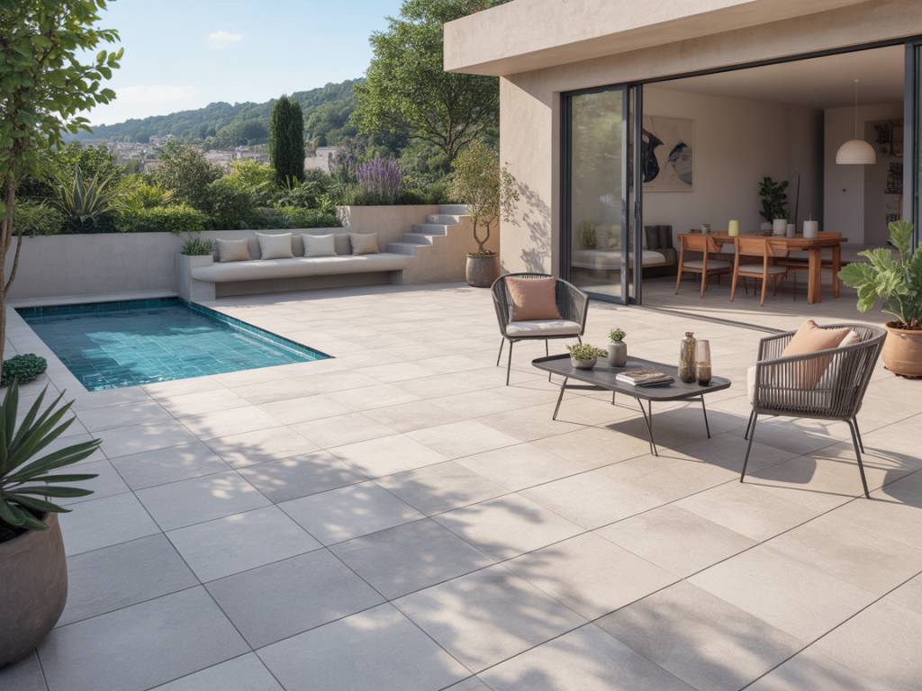 Terrasse contemporaine : comment choisir un carrelage extérieur antidérapant et esthétique pour prolonger votre espace intérieur